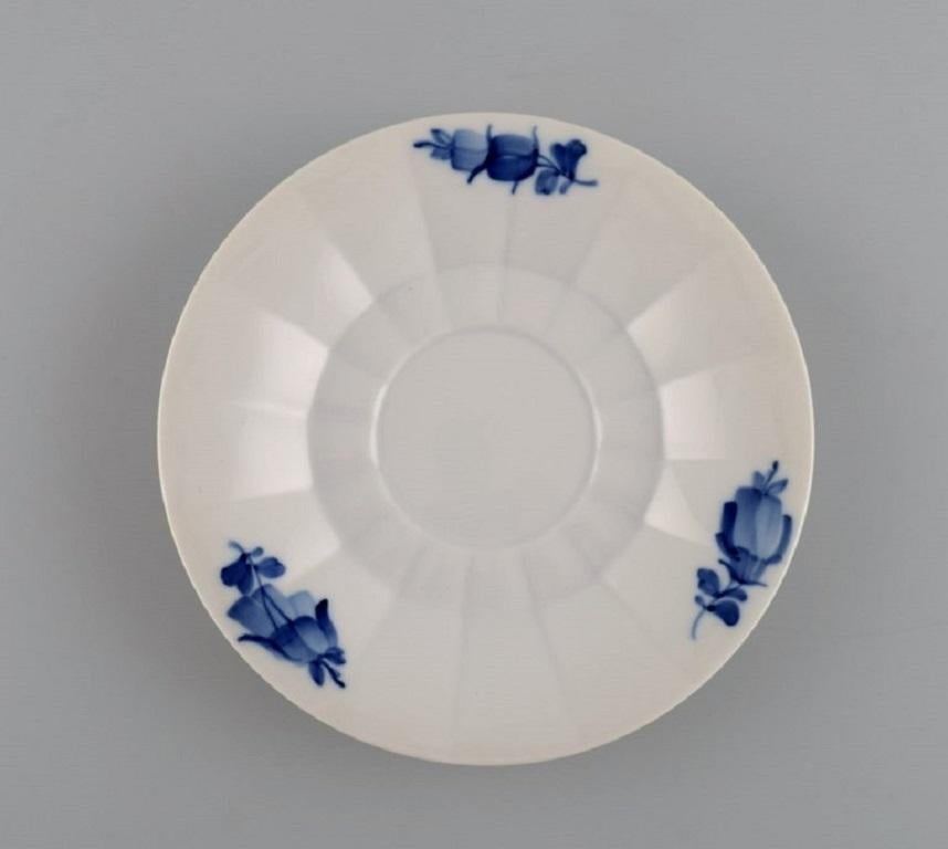 20th Century Royal Copenhagen Blue Flower Angular, Six Coffee Cups with Saucers and Plates For Sale
