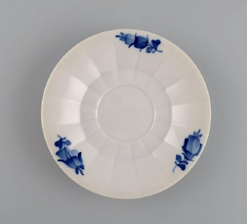 Danish Royal Copenhagen Blue Flower Angular. Six Coffee Cups with Saucers and Plates