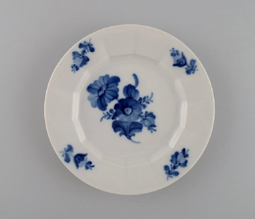 Hand-Painted Royal Copenhagen Blue Flower Angular. Six Coffee Cups with Saucers and Plates
