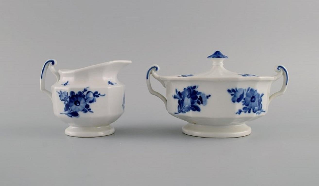 blue and white sugar bowl with lid