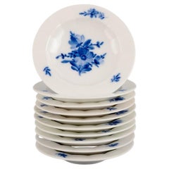 Vintage Royal Copenhagen, Blue Flower Angular, ten caviar bowls.