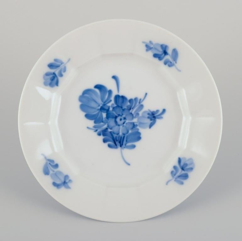 Danish Royal Copenhagen Blue Flower Angular. Three plates and one bowl in porcelain. For Sale