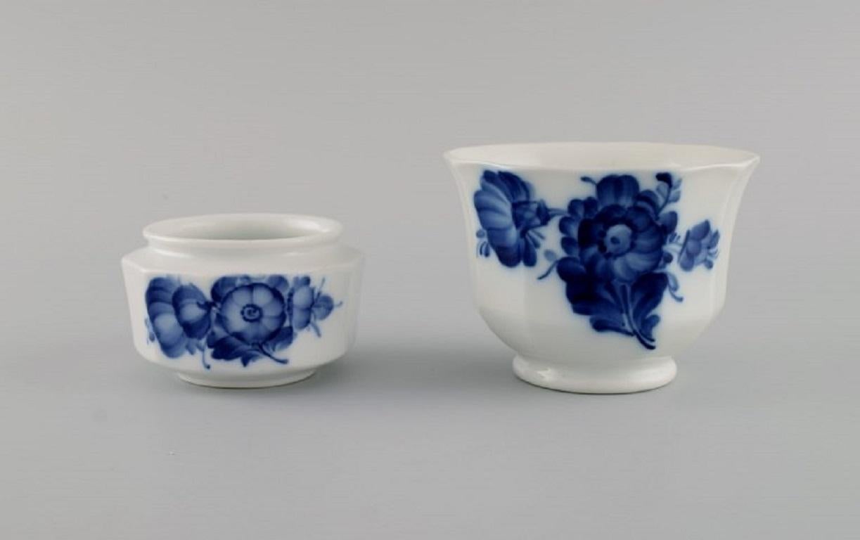 Danish Royal Copenhagen Blue Flower Angular, Two Bowls and Three Small Dishes For Sale