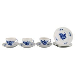 Royal Copenhagen Blue Flower Braided Coffee Service for Three People