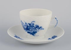 Royal Copenhagen, Blue Flower Braided, four coffee cups with saucers.
