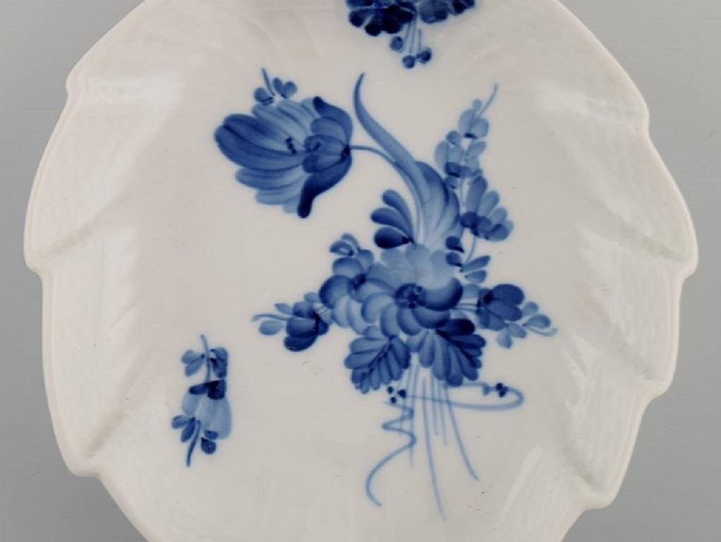 Danish Royal Copenhagen Blue Flower Braided Leaf-Shaped Bowl For Sale