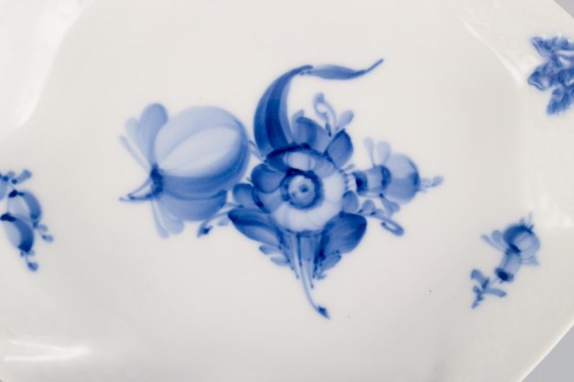 Danish Royal Copenhagen, Blue Flower Braided, leaf-shaped dish with handle. For Sale