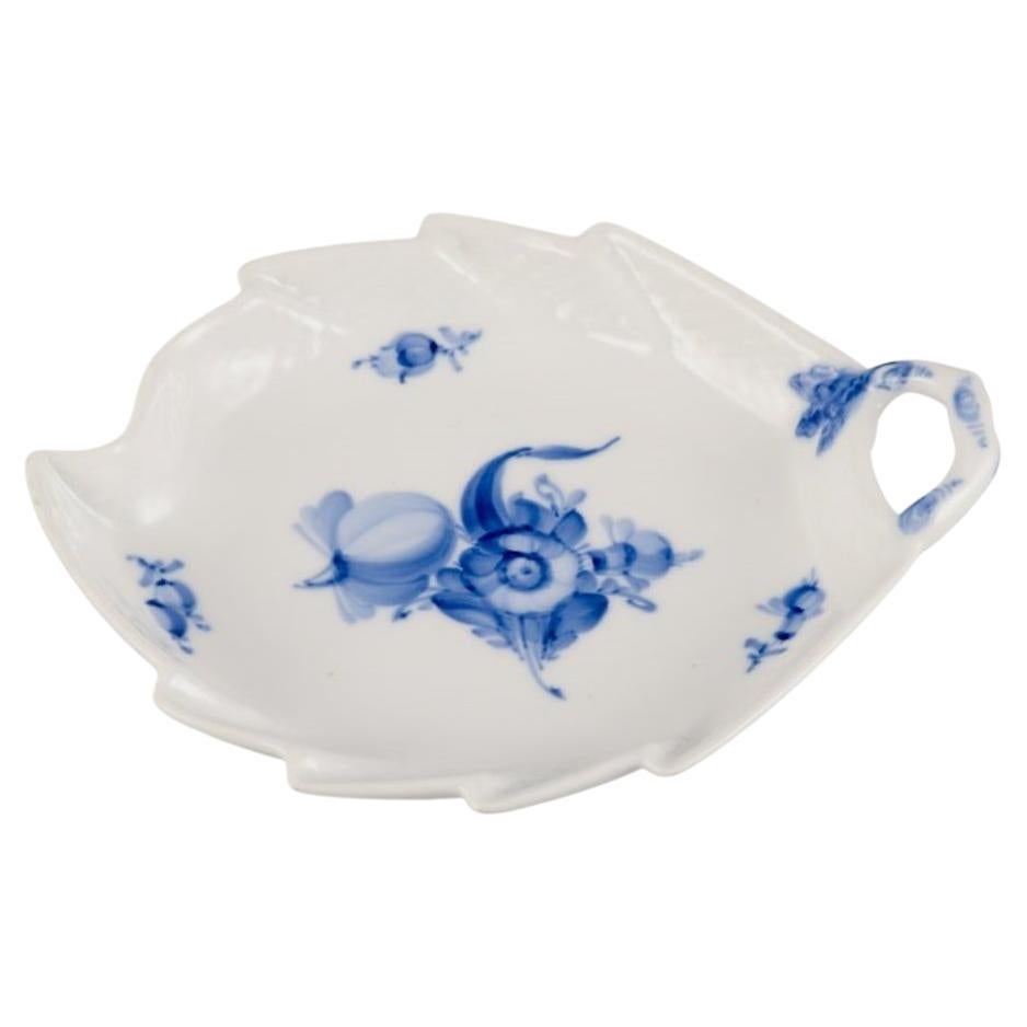 Royal Copenhagen, Blue Flower Braided, leaf-shaped dish with handle.