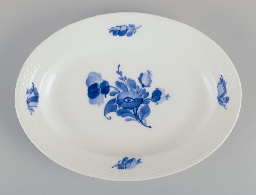 20th Century Royal Copenhagen Blue Flower Braided. Oval dish, cake plate,  toothpick holder For Sale