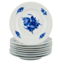 Royal Copenhagen Blue Flower Braided, set of eight plates.