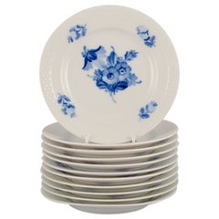 Royal Copenhagen Blue Flower Braided, set of eleven plates in porcelain