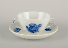 Royal Copenhagen Blue Flower Braided. Set of six pairs of bouillon cups.