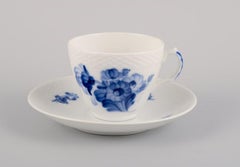 Royal Copenhagen, Blue Flower Braided, six coffee cups with saucers.