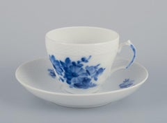 Royal Copenhagen Blue Flower Braided, six coffee cups with saucers.