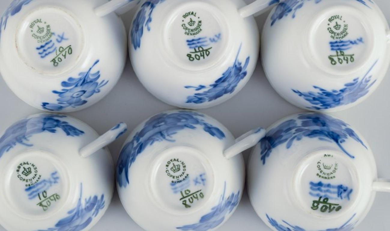 Royal Copenhagen Flor Azul Trenzada, seis tazas de café con platito. en venta 3