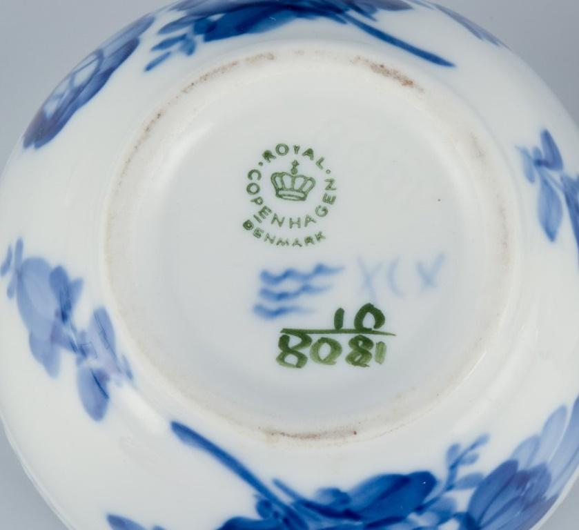 Royal Copenhagen Blue Flower Braided. Sugar bowl and bouillon cup in porcelain. For Sale 2
