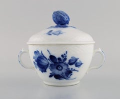 Royal Copenhagen Blue Flower Braided Sugar Bowl and Cream Jug, 1960s