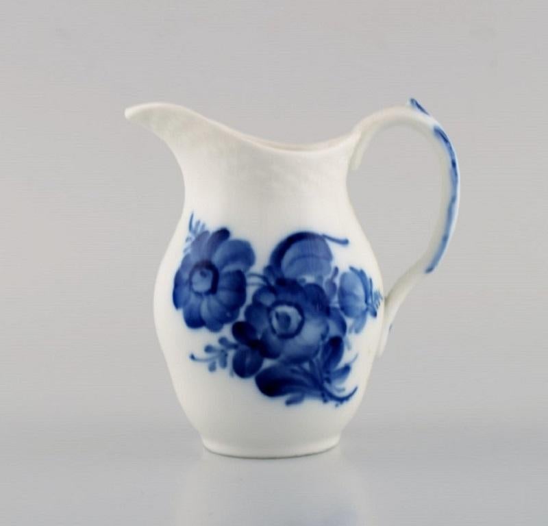 Hand-Painted Royal Copenhagen Blue Flower Braided Sugar Bowl and Cream Jug, 1960s