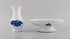 Royal Copenhagen Blue Flower Braided Vase and Compote