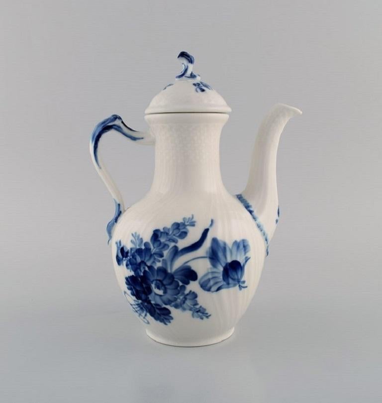 Danish Royal Copenhagen Blue Flower Curved Coffee Pot, 1960's