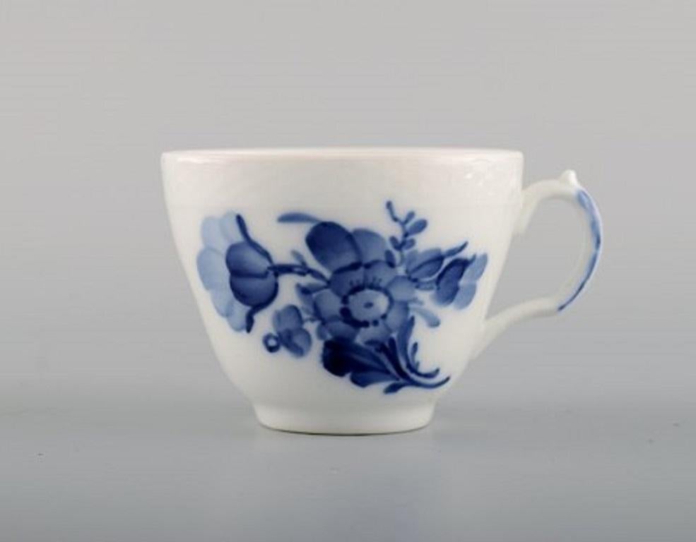 Hand-Painted Royal Copenhagen Blue Flower Curved Coffee Service for Twelve People, 1960s For Sale