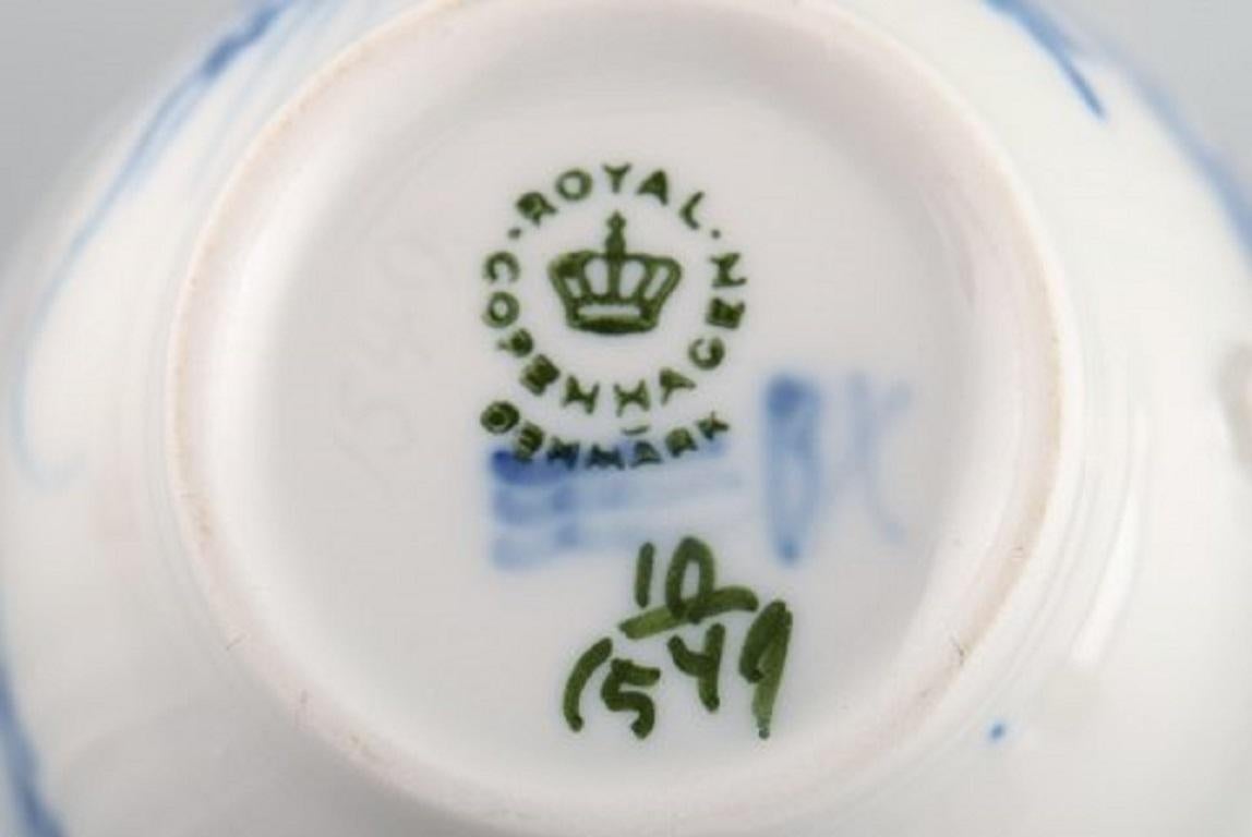 Porcelain Royal Copenhagen Blue Flower Curved Coffee Service for Twelve People, 1960s For Sale
