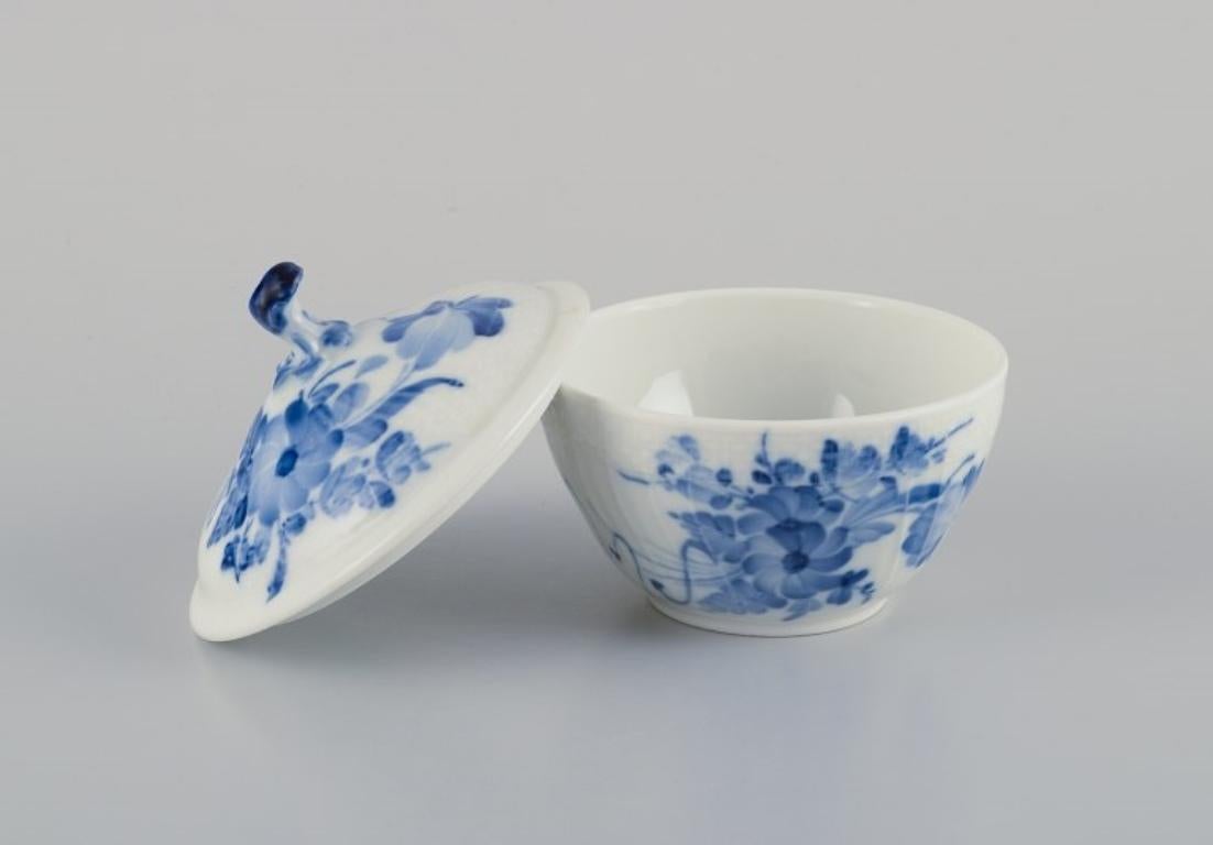 Danish Royal Copenhagen Blue Flower Curved. Creamer and sugar bowl. For Sale