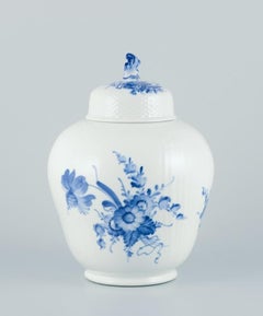 Royal Copenhagen Blue Flower Curved. Large lidded jar. 1953.
