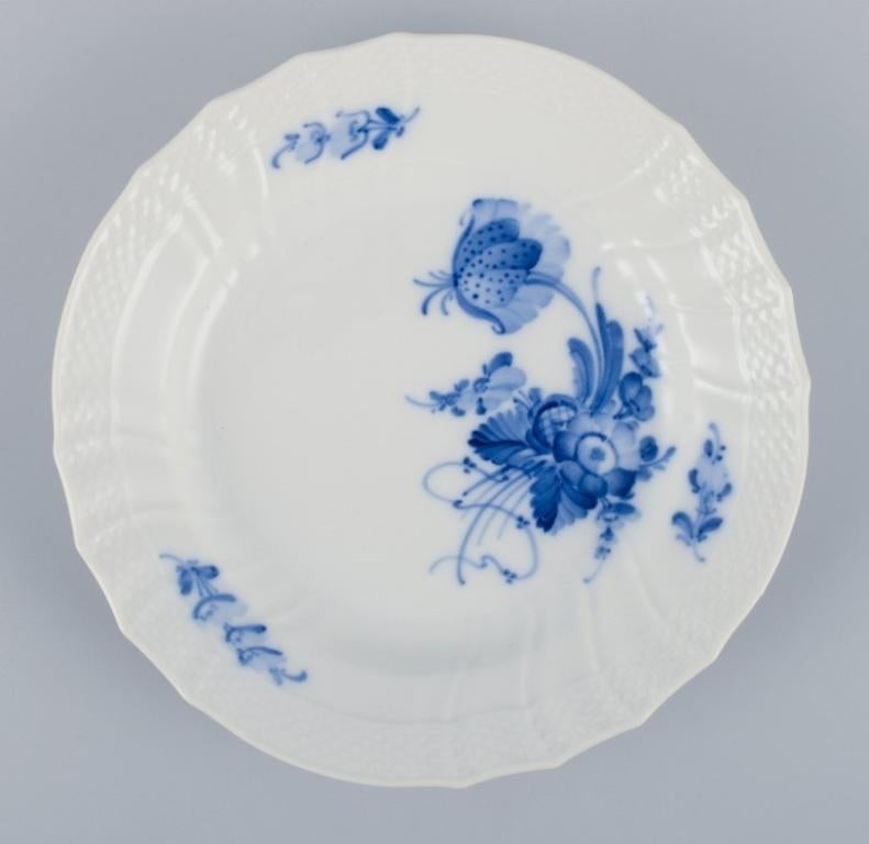 Danish Royal Copenhagen Blue Flower Curved, set of five small lunch plates. For Sale