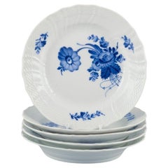 Royal Copenhagen Blue Flower Curved, set of five small lunch plates.