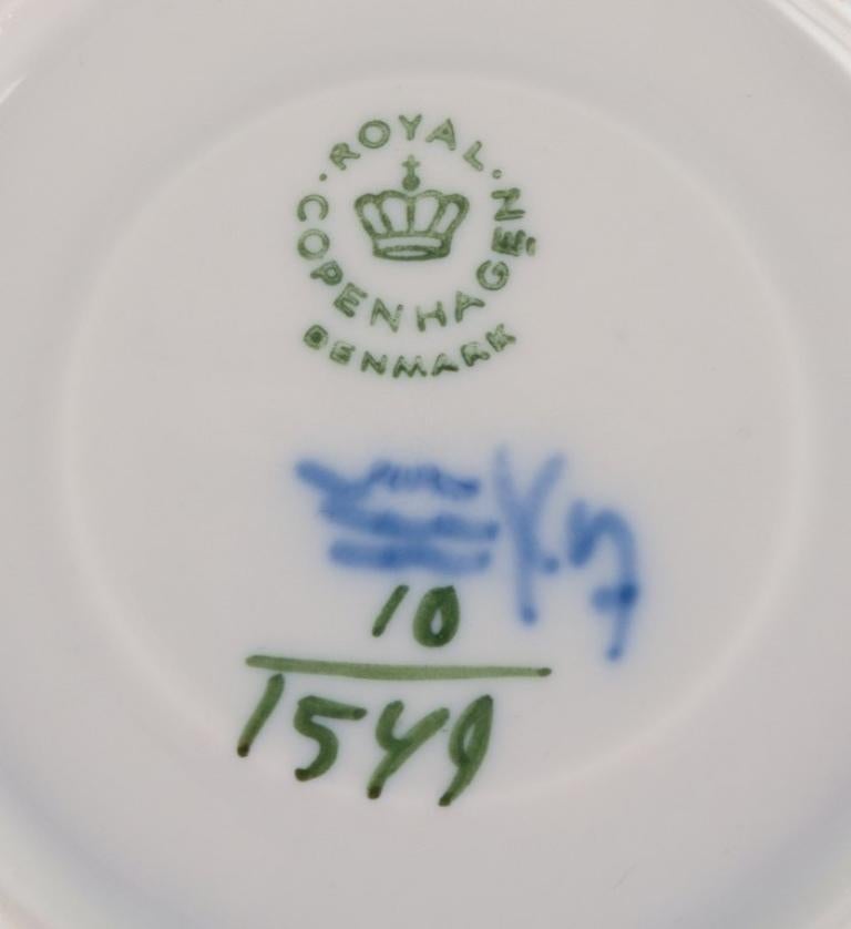 Royal Copenhagen Blue Flower Curved. Six tasses à café avec soucoupes en porcelaine en vente 2