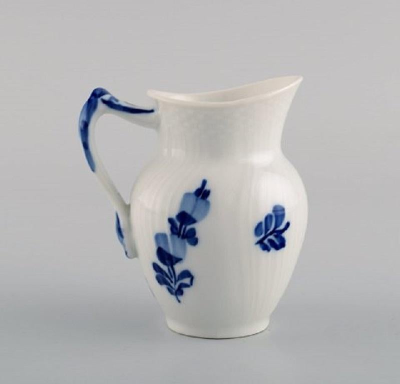 Mid-20th Century Royal Copenhagen Blue Flower Curved, Sugar Bowl and Creamer in Porcelain