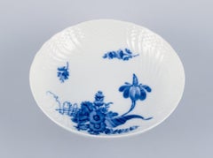 Royal Copenhagen, Blue Flower, hand-painted porcelain dish and bowl.