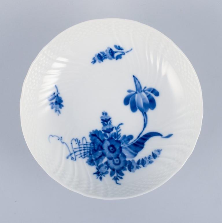 Hand-Painted Royal Copenhagen, Blue Flower, hand-painted porcelain dish and bowl.  For Sale