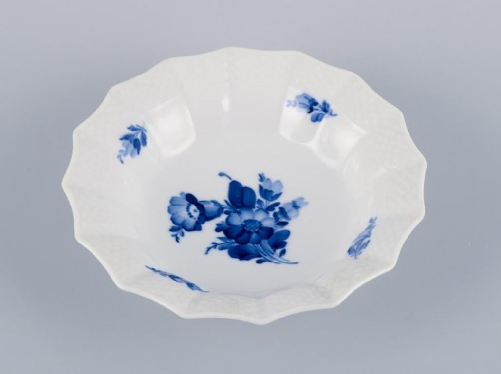 Porcelain Royal Copenhagen, Blue Flower, hand-painted porcelain dish and bowl.  For Sale