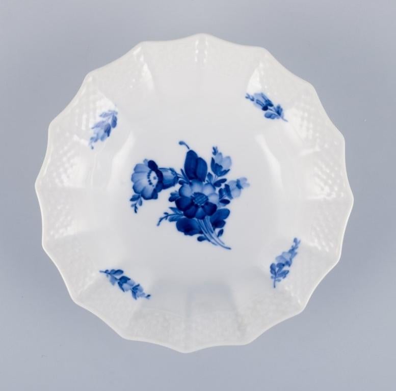 Royal Copenhagen, Blue Flower, hand-painted porcelain dish and bowl.  For Sale 1
