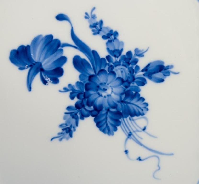Porcelain Royal Copenhagen Blue Flower. Open lace square bowl. Hand-painted.  For Sale