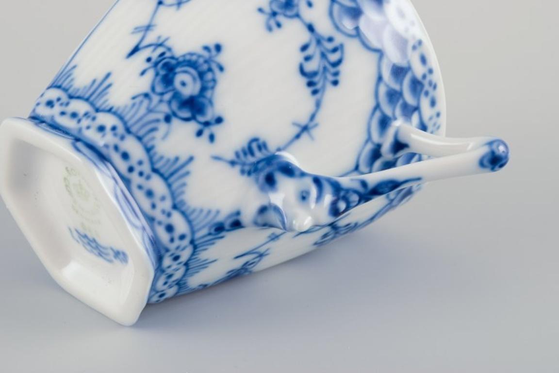 Late 20th Century Royal Copenhagen Blue Fluted Full Lace. Coffee cup with saucer For Sale