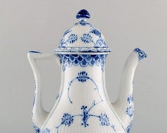 Royal Copenhagen Blue Fluted Full Lace Coffee Pot in Porcelain