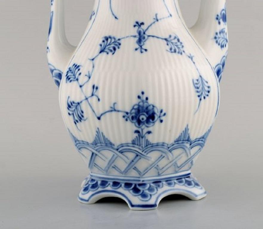 Danish Royal Copenhagen Blue Fluted Full Lace Coffee Pot in Porcelain