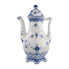 Royal Copenhagen Blue Fluted Full Lace Coffee Pot in Porcelain