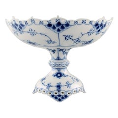 Royal Copenhagen Blue Fluted Full Lace Compote in Porcelain, Model Number 1/1020