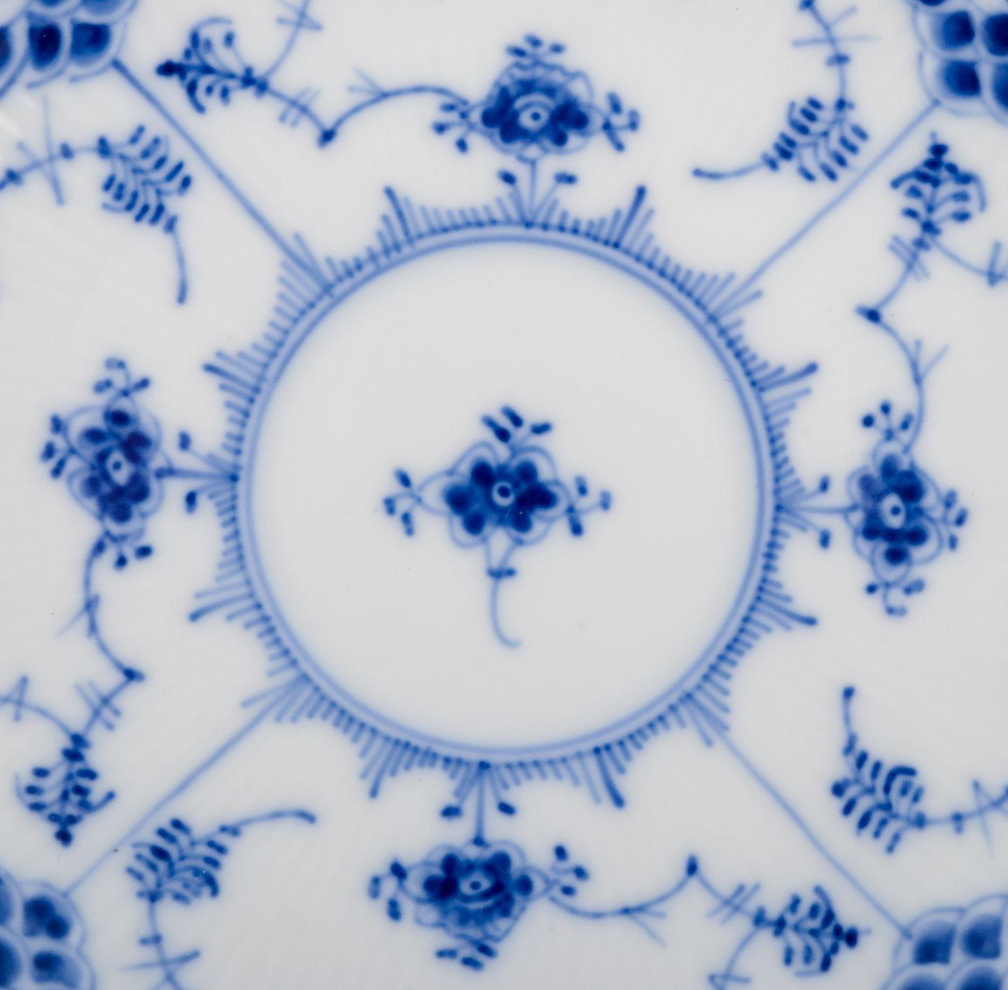 Royal Copenhagen Blau geriffelte Vollspitze, acht Paar Kaffeebecher mit Untertassen im Angebot 3