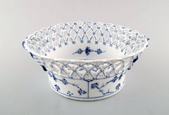 Royal Copenhagen Blue Fluted Full Lace Fruit Bowl