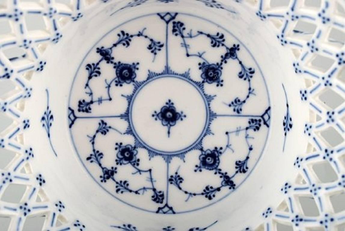 Neoclassical Royal Copenhagen Blue Fluted Full Lace Fruit Bowl
