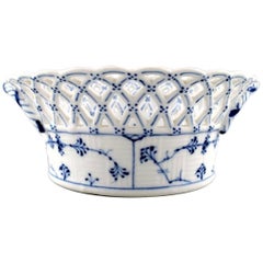 Royal Copenhagen Blue Fluted Full Lace Fruit Bowl