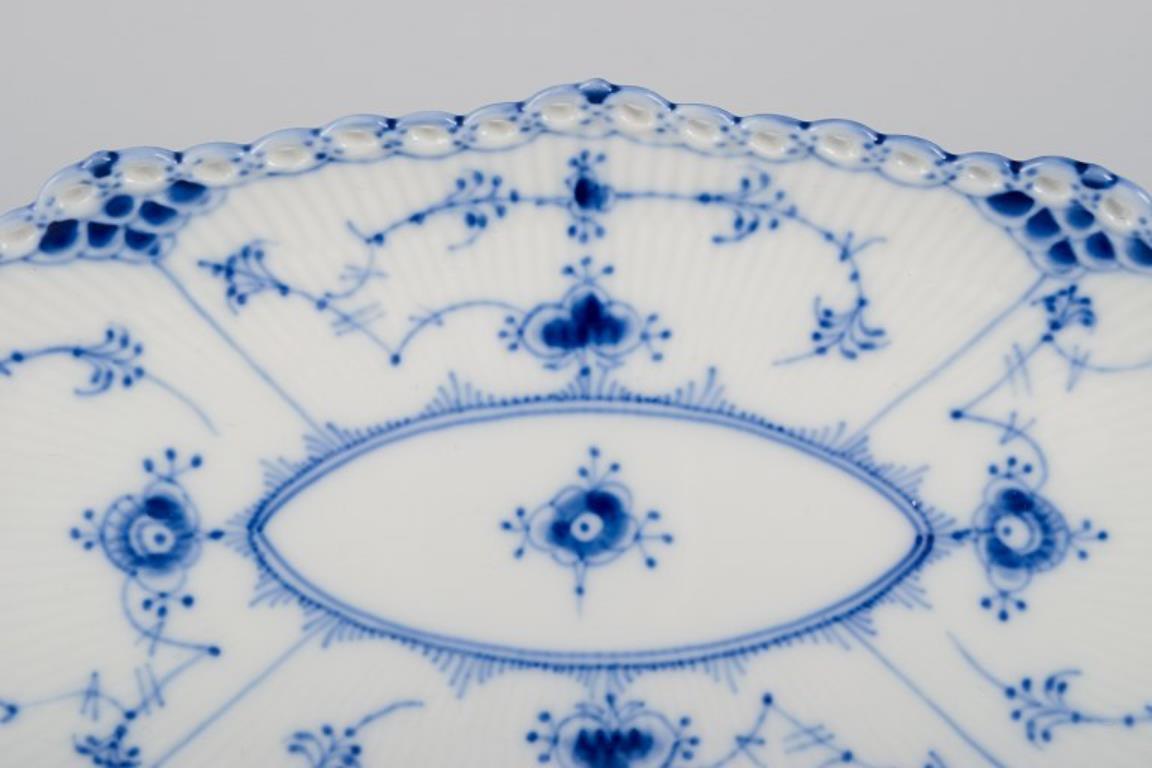 Mid-20th Century Royal Copenhagen Blue Fluted Full Lace, oblong dish in porcelain