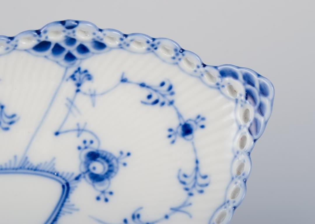 Porcelain Royal Copenhagen Blue Fluted Full Lace, oblong dish in porcelain