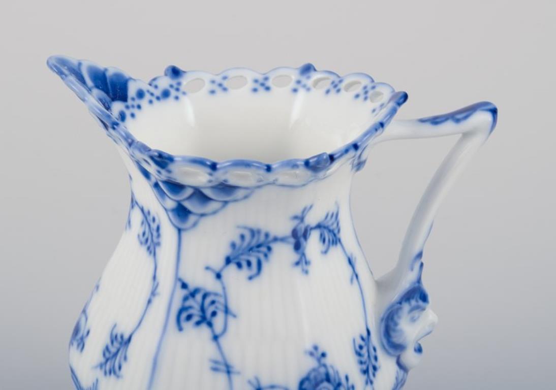 Danish Royal Copenhagen Blue Fluted Full Lace, porcelain creamer.