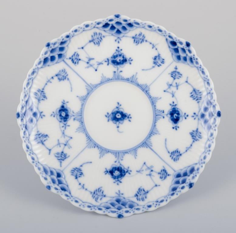 Royal Copenhagen Blue Fluted Full Lace, six pairs of coffee cups with saucers. 1